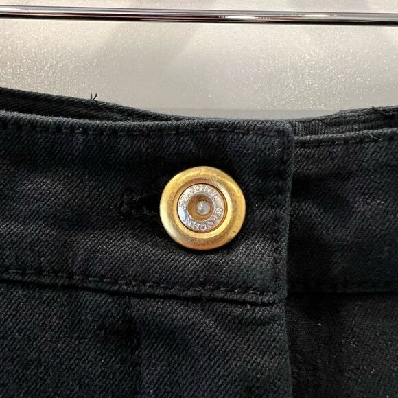 Vintage St. John Sport Women’s 8 Cotton High Rise Wide Leg Black Jeans Stretch - Picture 4 of 13